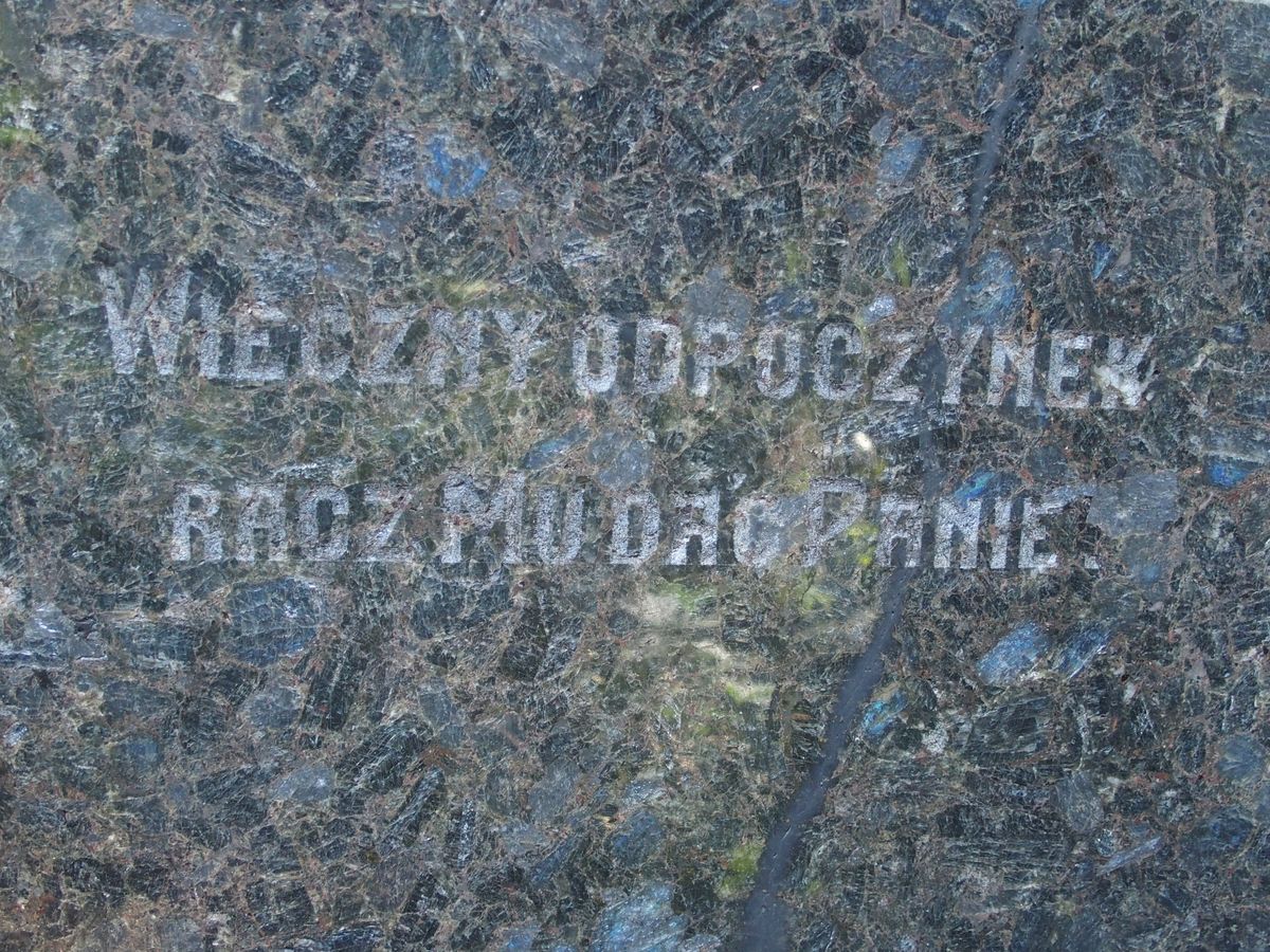 Inscription from the tombstone of Stanisław Fryzawski
