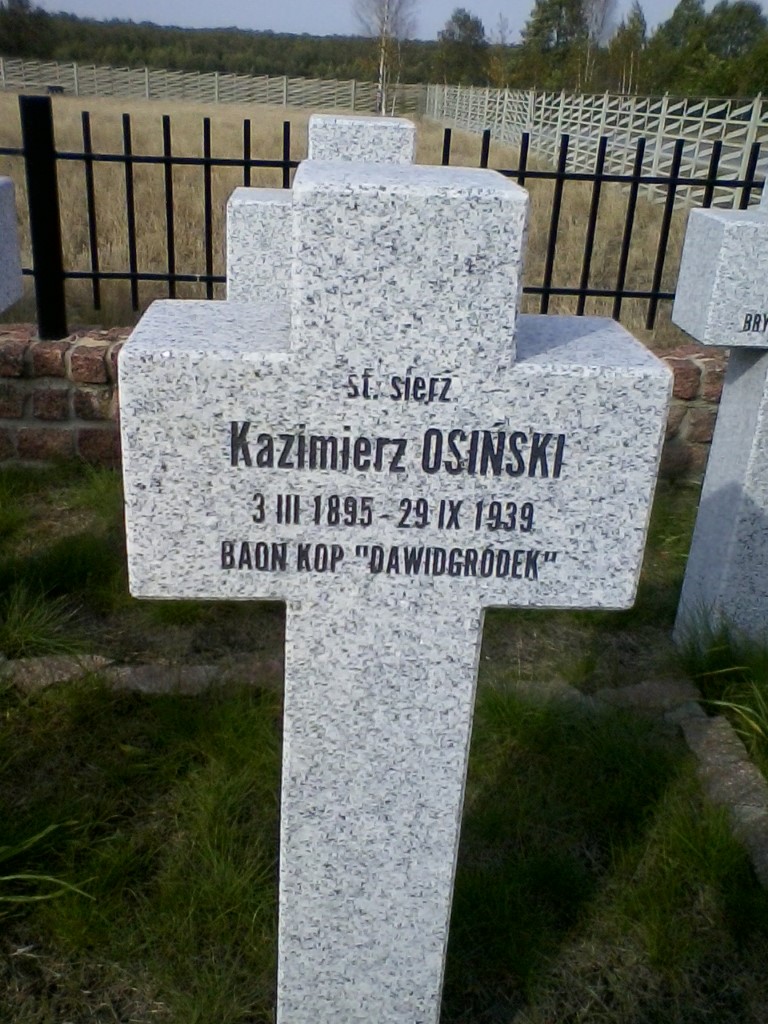 Kazimierz Osiński, Kwatera oficerów Wojska Polskiego, zamordowanych przez sowietów we IX 1939 r.