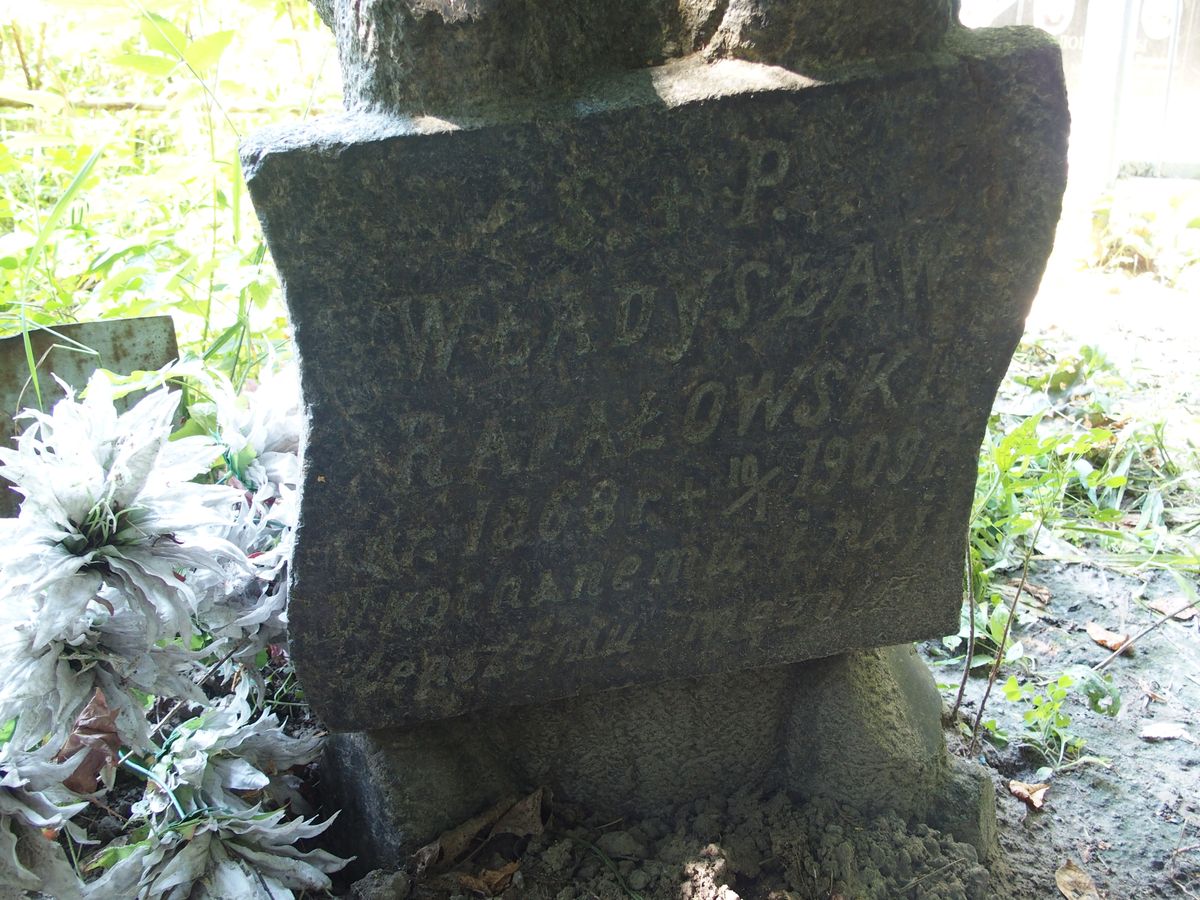 Inscription from the tombstone of Władysław Rafałowski