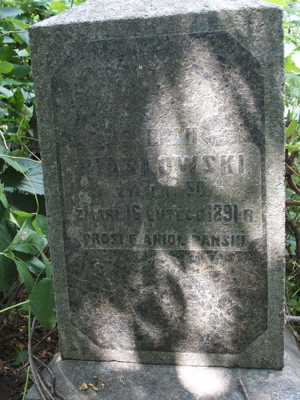 Inscription from the tombstone of Stefan Piaskowski