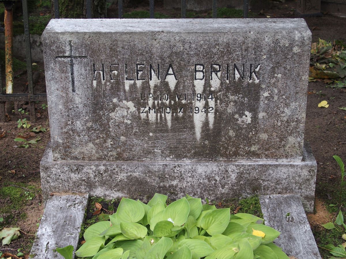 Tombstone of Helena Brink, St Michael's cemetery in Riga, as of 2021.