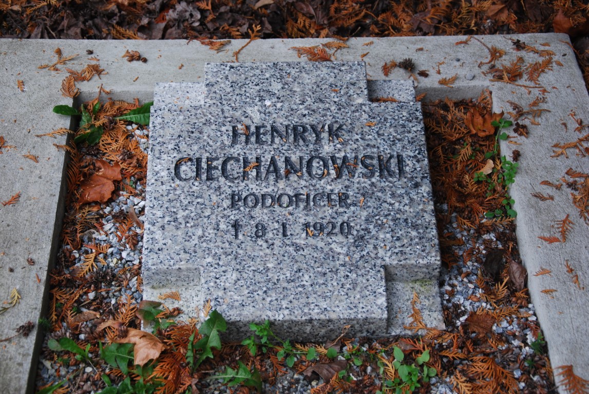 Henryk Ciechanowski, Kwatera żołnierzy Wojska Polskiego poległych w 1920 r., pochowanych na cmentarzu przy ul. Puszkińskiej