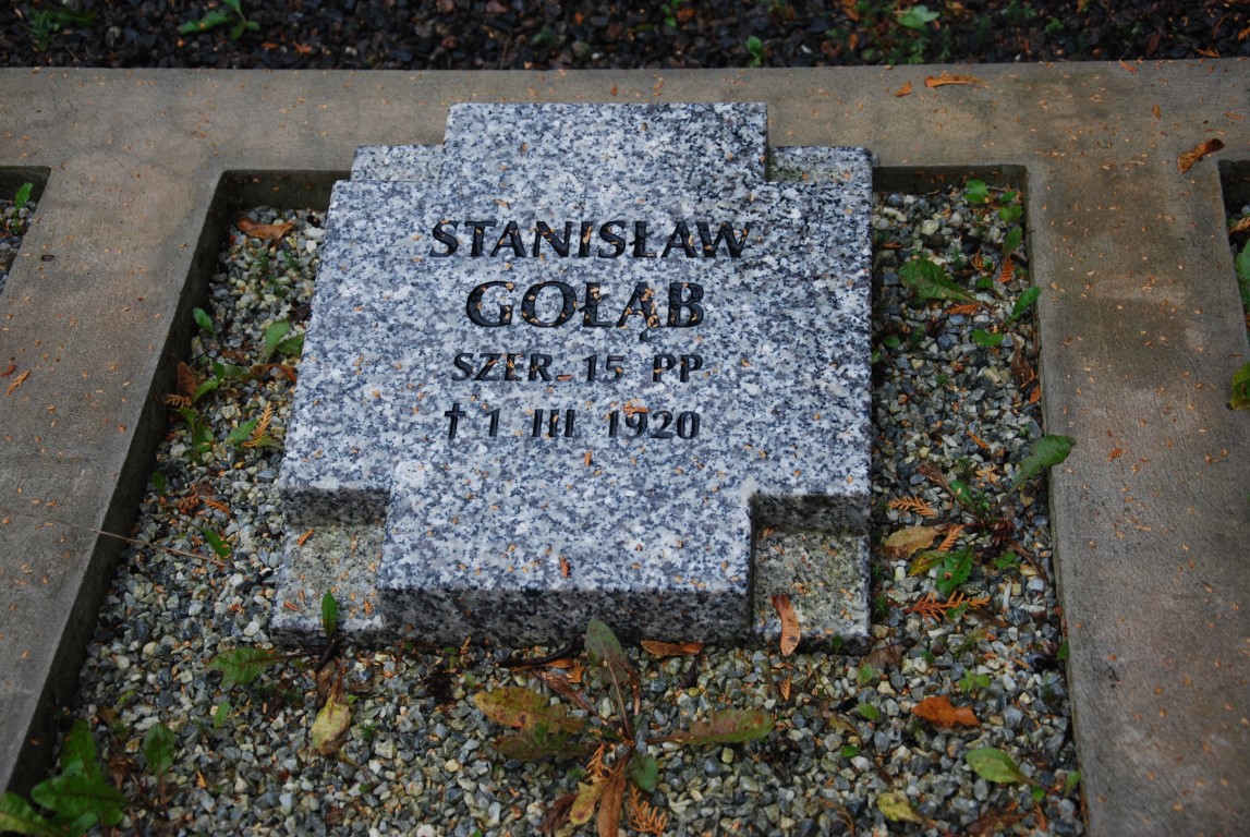 Stanisław Gołąb, Kwatera żołnierzy Wojska Polskiego poległych w 1920 r., pochowanych na cmentarzu przy ul. Puszkińskiej