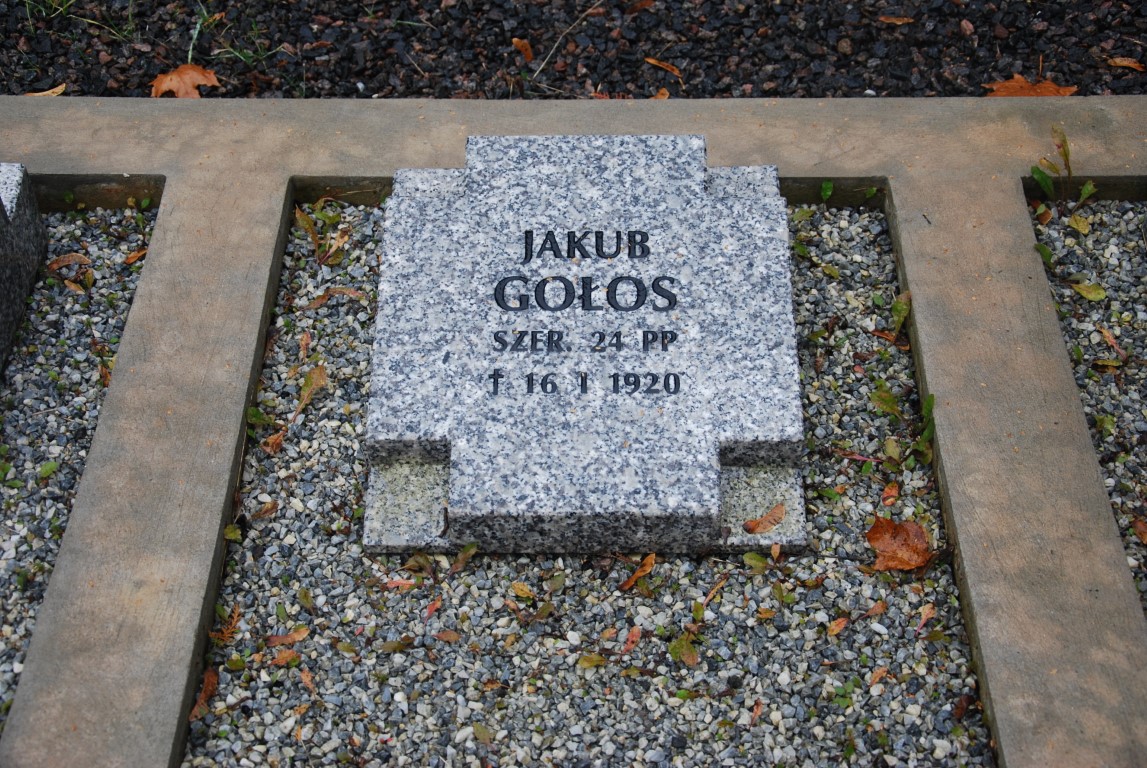 Jakub Gołos, Kwatera żołnierzy Wojska Polskiego poległych w 1920 r., pochowanych na cmentarzu przy ul. Puszkińskiej