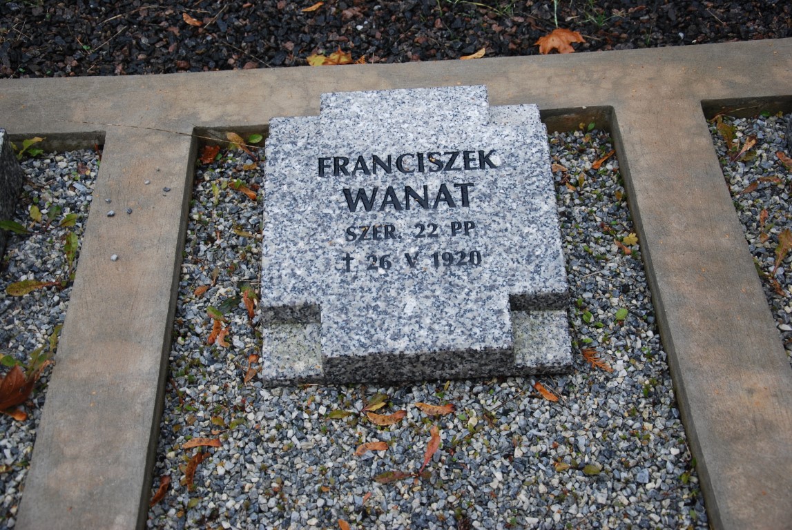 Franciszek Wanat, Kwatera żołnierzy Wojska Polskiego poległych w 1920 r., pochowanych na cmentarzu przy ul. Puszkińskiej