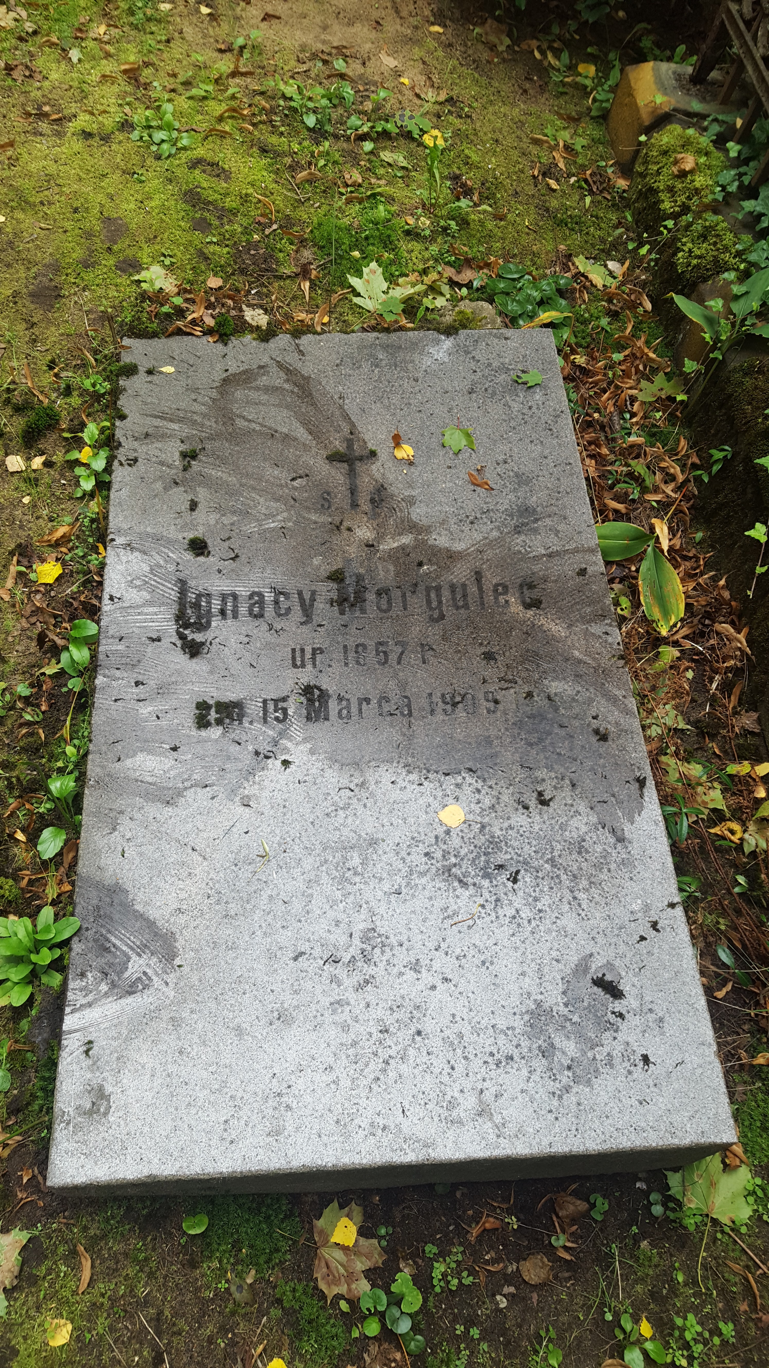 Tombstone of Ignatius Morgulc, St Michael's cemetery in Riga, as of 2021.