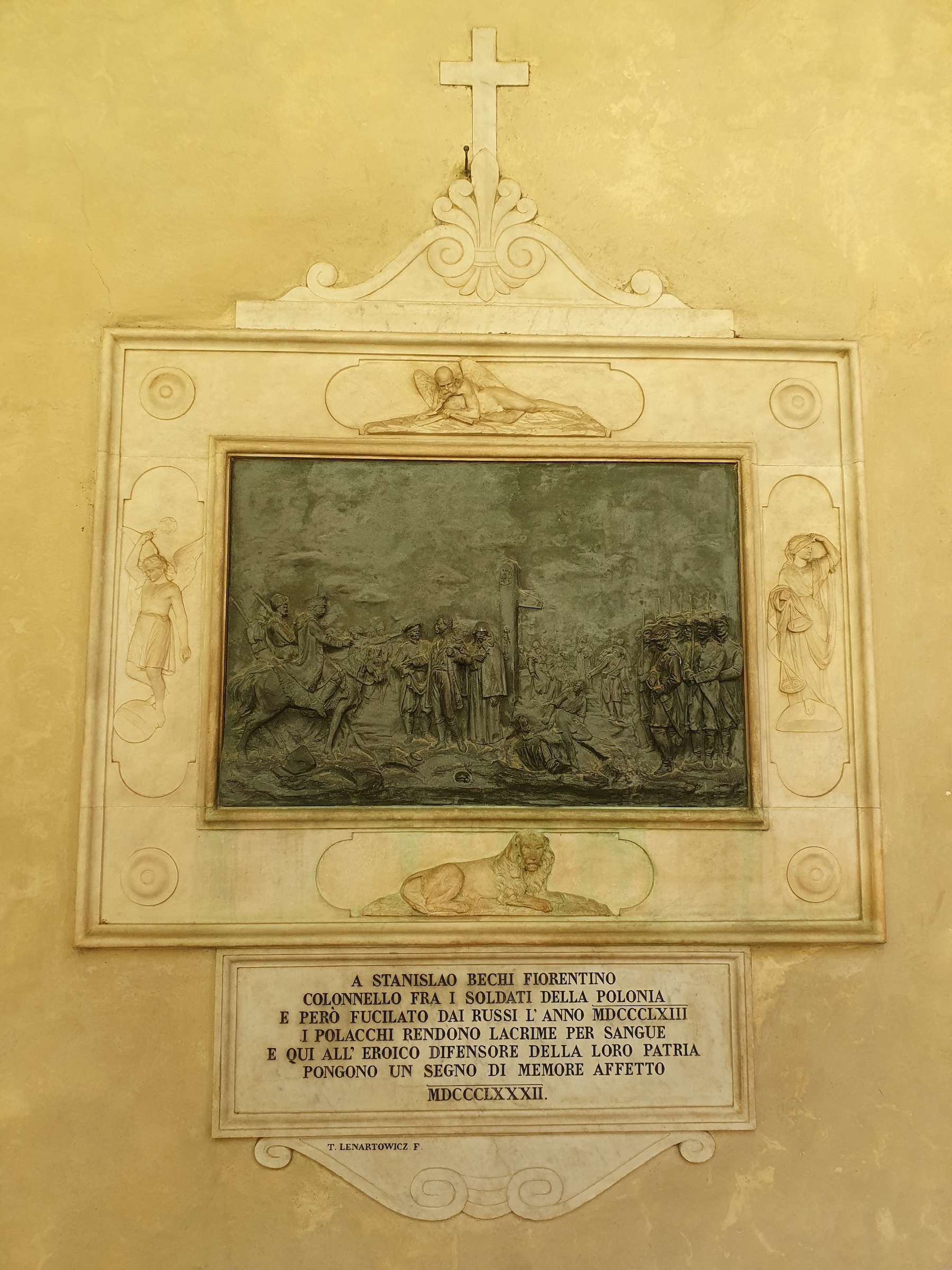 Fotografia przedstawiająca Polskie grobowce w Kościele Santa Croce we Florencji