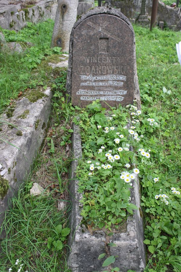Nagrobek Wincentego Zdanowskiego,  cmentarz na Rossie w Wilnie, stan z 2013 r.