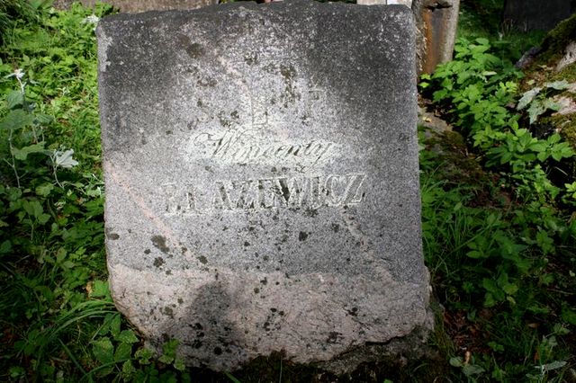 Nagrobek Wincentego Blazewicza z cmentarza na Rossie w Wilnie, stan z 2013 r.