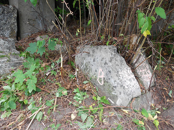 Tombstone of Juliusz J[...]pinski, Na Rossie cemetery in Vilnius, as of 2013