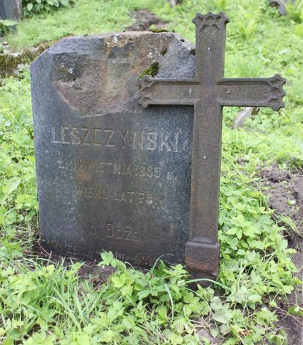 Nagrobek ... Leszczyńskiego, cmentarz Na Rossie w Wilnie, stan z 2013