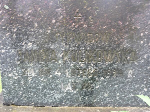 Inscription from the tomb of Janina Kulikowska, Ross cemetery, as of 2013