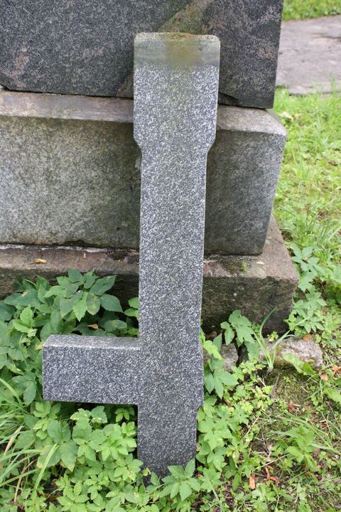 Fragment nagrobka Anny i Tekli Tamkiewicz, cmentarz na Rossie w Wilnie, stan na 2013 r.