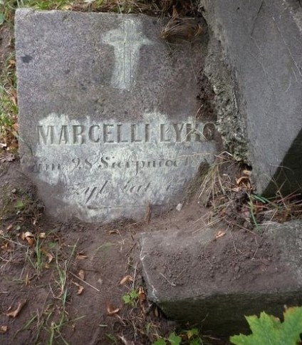 Nagrobek Marcelego Łyko, cmentarz Na Rossie w Wilnie, stan z 2013
