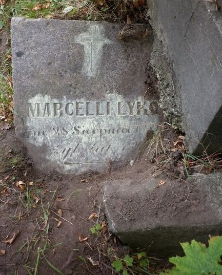 Tombstone of Marceli Lyko, Na Rossie cemetery in Vilnius, as of 2013