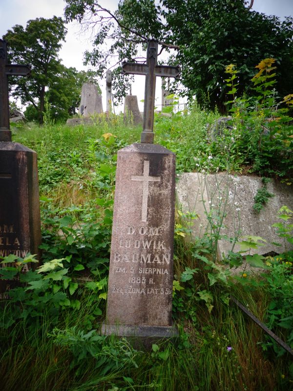 Nagrobek Ludwika Baumana, cmentarz Na Rossie w Wilnie, stan z 2013 roku