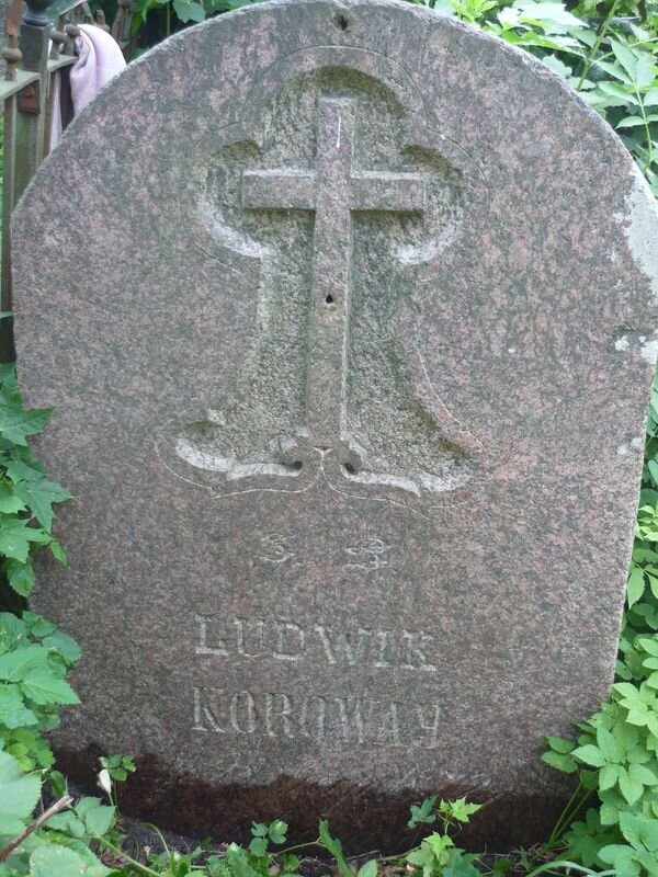 Tombstone of Ludwik Korovai, Na Rossie cemetery in Vilnius, as of 2013.