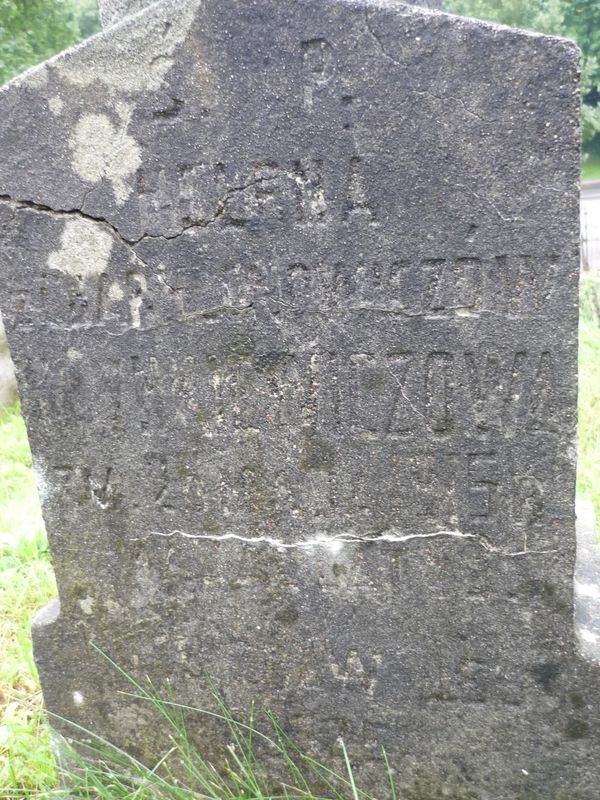 Inscription of the gravestone of Helena N.N., Ross cemetery, as of 2013