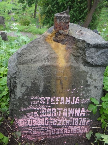 Tombstone of Stefania Kibort, Na Rossie cemetery in Vilnius, as of 2013.