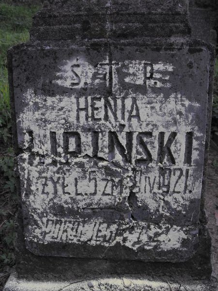 Inskrypcja z nagrobka Henryka Lipińskiego, cmentarz Na Rossie w Wilnie, stan z 2013 r.