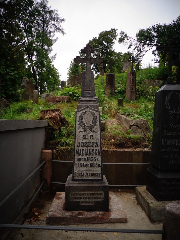 Tombstone of Józefa Maciańska, Na Rossie cemetery in Vilnius, as of 2013