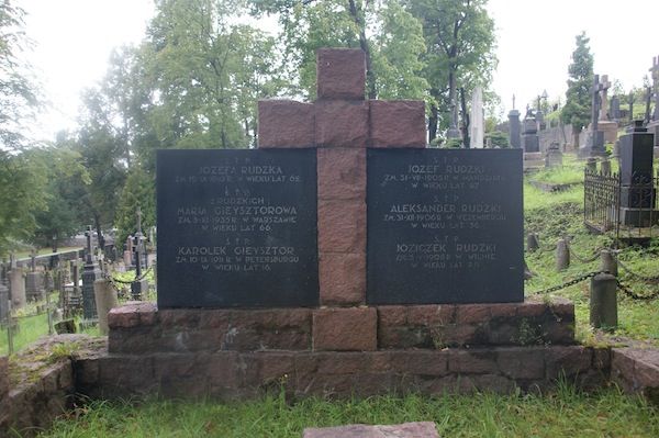 Grobowiec rodziny Gieysztor i Rudzkich, cmentarz na Rossie, stan z 2013 roku