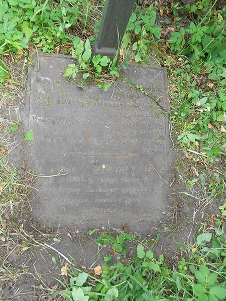 Gravestone inscription of Alphonse Leonovich, Na Rossie cemetery in Vilnius, as of 2013