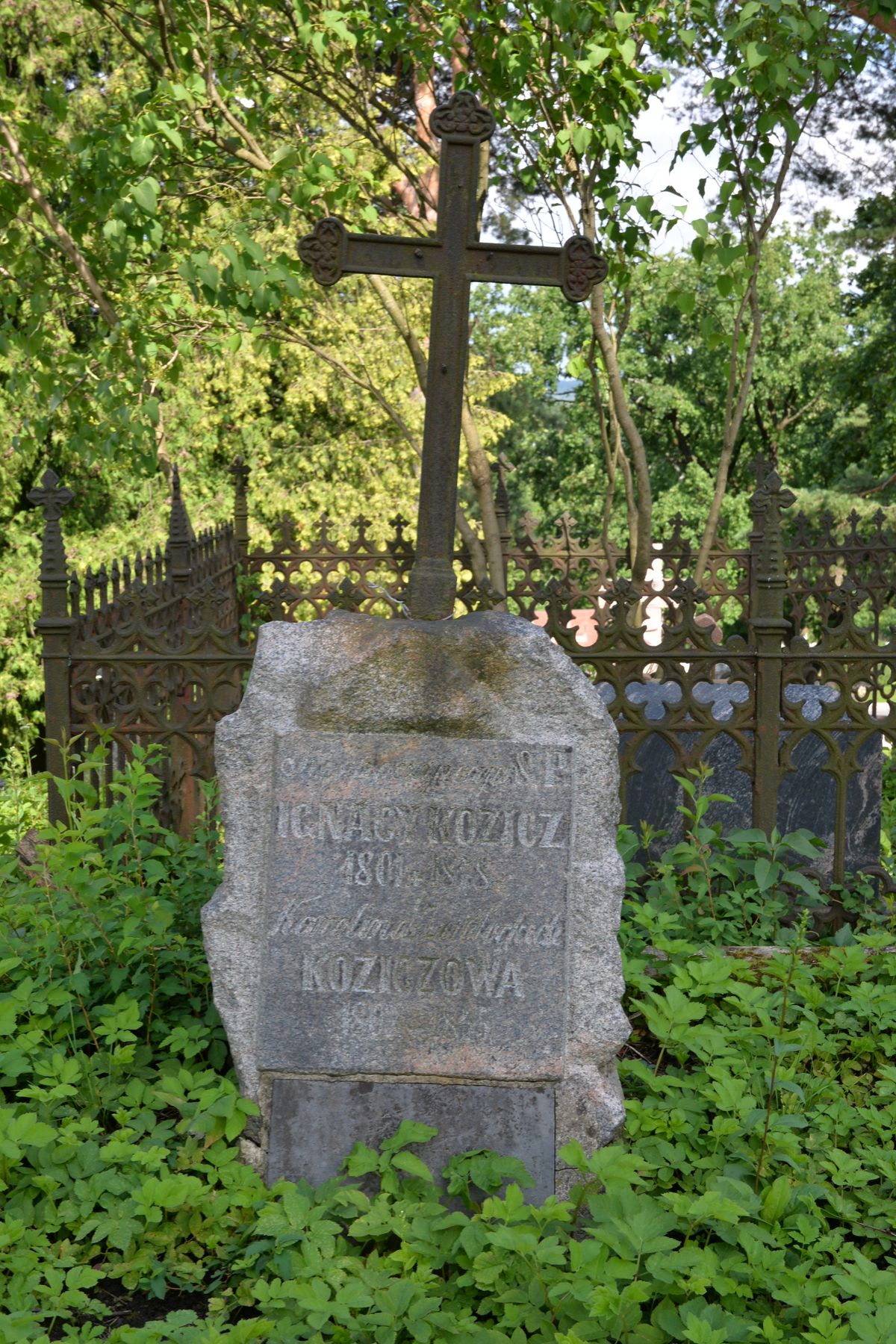 Tombstone of the Kozicz family, Na Rossie cemetery in Vilnius, as of 2016