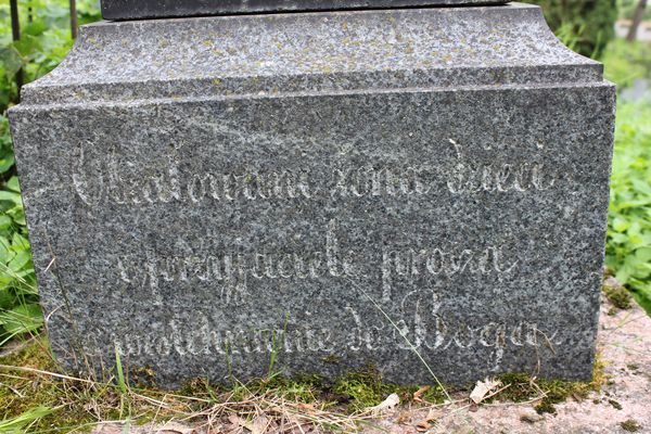 Fragment of a tombstone of Izabela and Karol Klimowicz, Na Rossie cemetery in Vilnius, as of 2013