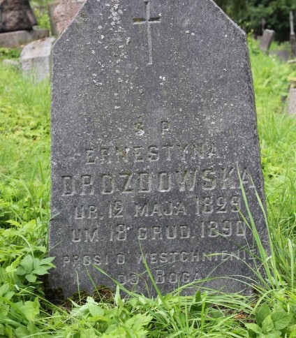 Nagrobek Ernestyny Drozdowskiej, cmentarz Na Rossie w Wilnie, stan z 2013