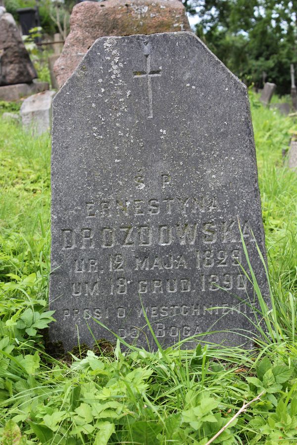Tombstone of Ernestyna Drozdowska, Na Rossie cemetery in Vilnius, as of 2013