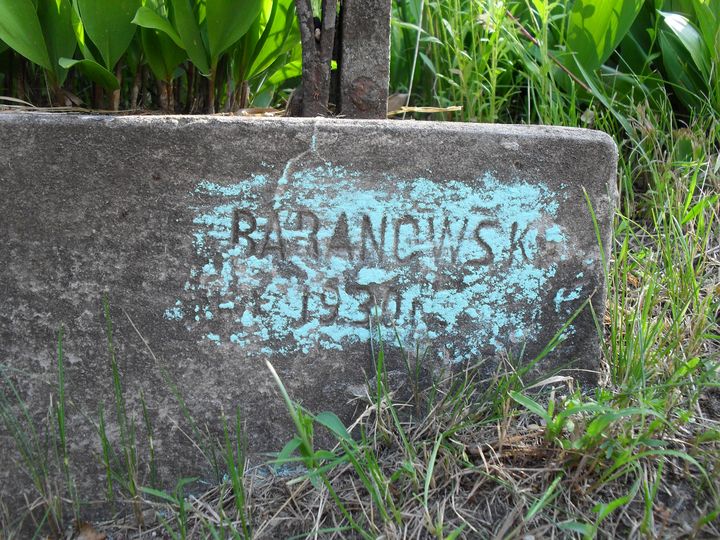 Signature from the tombstone of Wladyslaw Ciemnołoński, Ross cemetery, as of 2014