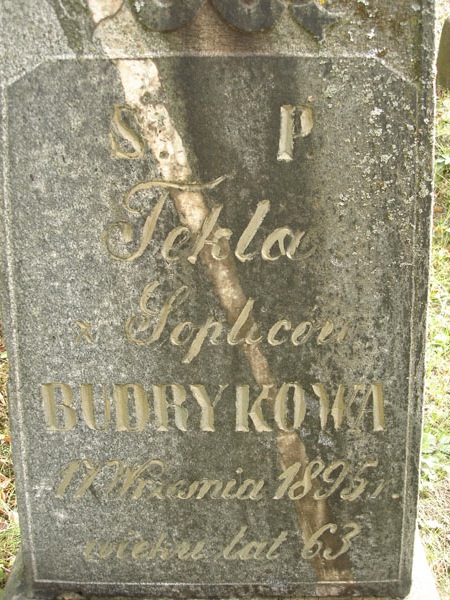 Fragment of a tombstone of Tekla Soplica, Rossa cemetery in Vilnius, as of 2013