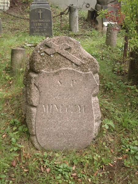 Tombstone of Pavel Minuchet, Rossa cemetery in Vilnius, as of 2013