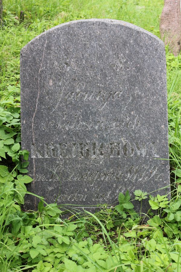 Tombstone of Jadwiga Krejbich, Na Rossie cemetery in Vilnius, as of 2013