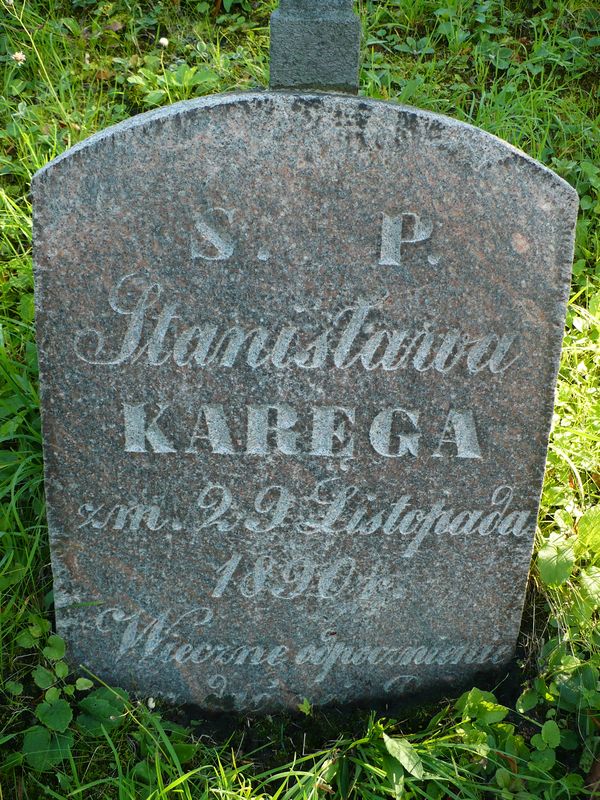 Fragment of Stanisława Karęga's tombstone, Ross cemetery, as of 2013