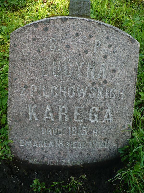 Fragment of Lucyna Karęga's tombstone, Ross cemetery, as of 2013
