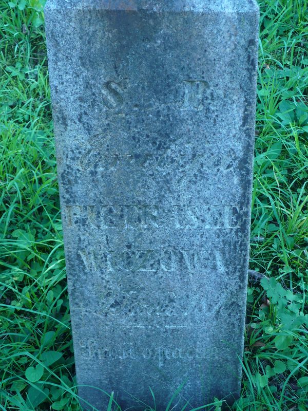 Inscription from the gravestone of Emilia Pietraszewicz, Ross cemetery, as of 2013