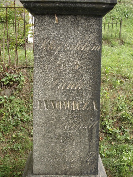 Fragment nagrobka Jana Janowicza, cmentarz na Rossie w Wilnie, stan z 2013