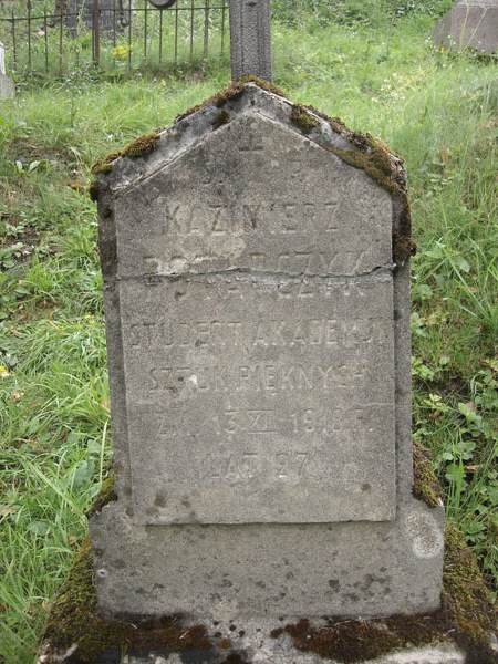A fragment of Kazimierz Potarczyk's tombstone, Ross Cemetery in Vilnius, 2013
