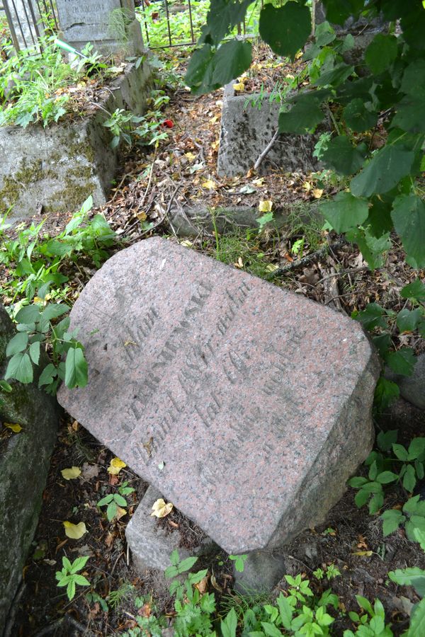Tombstone of Adam Czerniewski, Ross cemetery in Vilnius, as of 2013.
