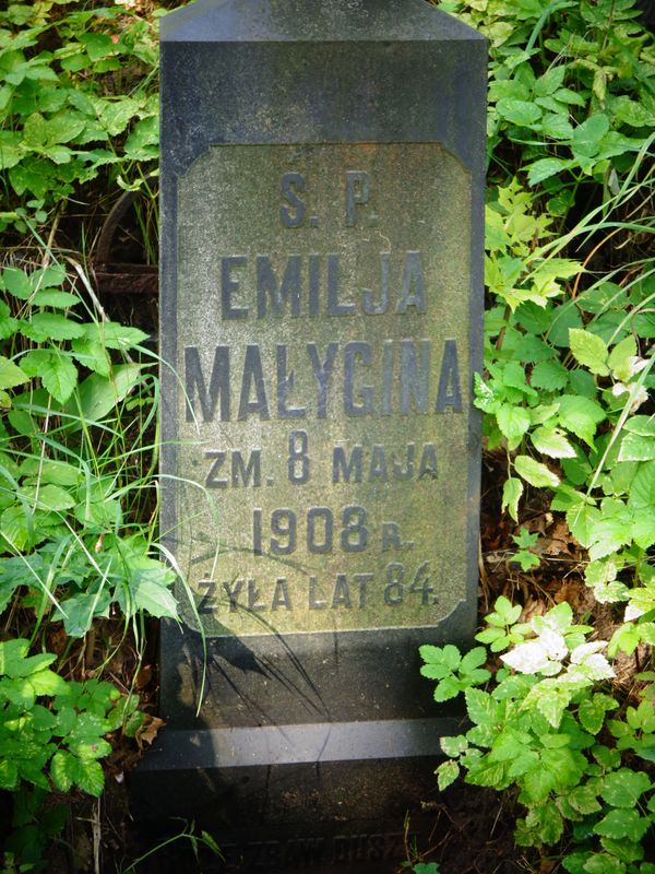 Emilia Malygin's tombstone, Ross cemetery in Vilnius, as of 2013.