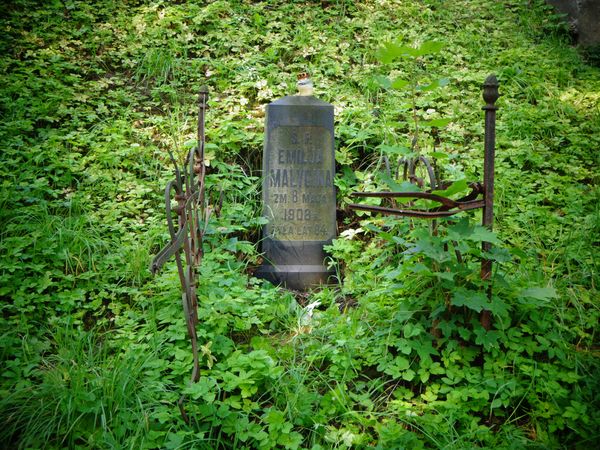 Emilia Malygin's tombstone, Ross cemetery in Vilnius, as of 2013.