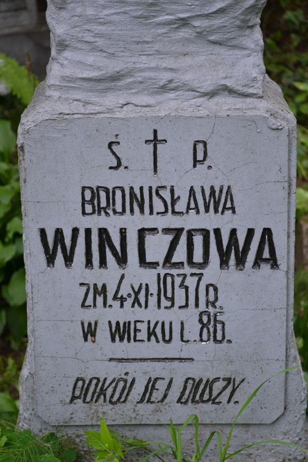 Tombstone of Bronislawa Winczowa, Ross cemetery in Vilnius, as of 2013.