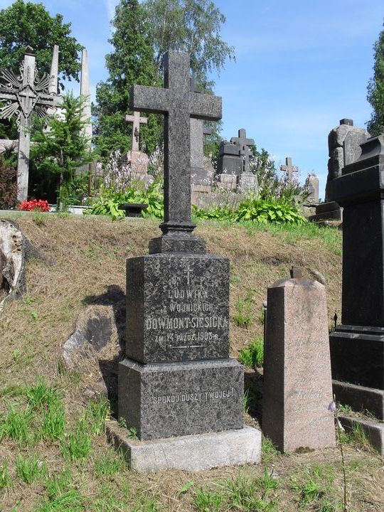 Tombstone of Ludwika Dowmont-Siesicka, Ross cemetery, as of 2014