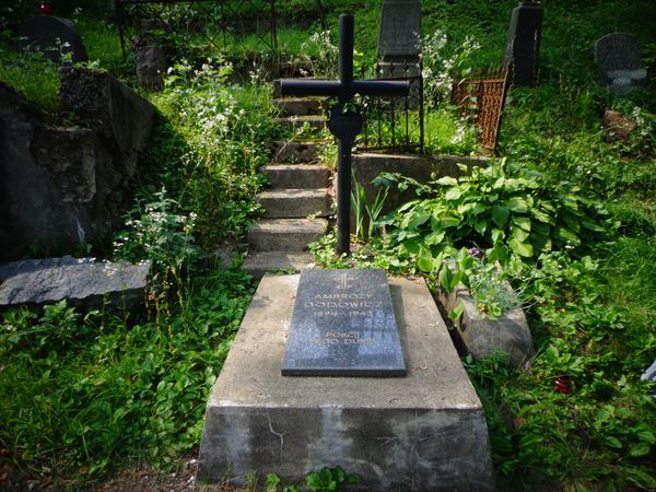 Nagrobek Ambrożego Godowicza, cmentarz na Rossie w Wilnie, stan na 2013 r.
