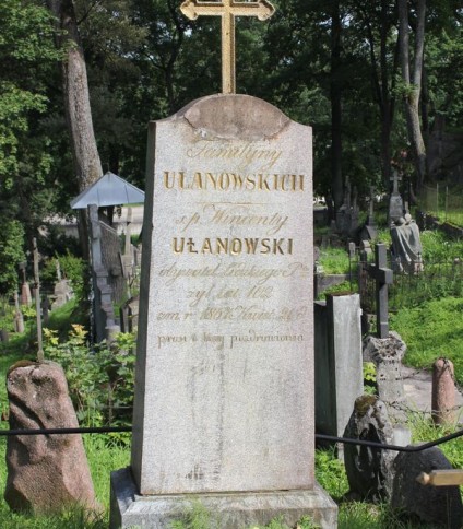 Nagrobek Franciszki Monczuńskiej, Ewy i Wincentego Ułanowskich, cmentarz Na Rossie w Wilnie, stan z 2013