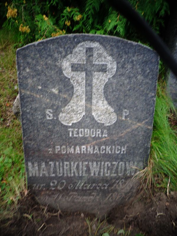 Tombstone of Teodora Mazurkiewicz, Na Rossie cemetery in Vilnius, as of 2013