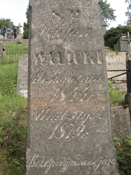 Fragment of a tombstone of Waclaw Walicki, Ross Cemetery in Vilnius, 2013