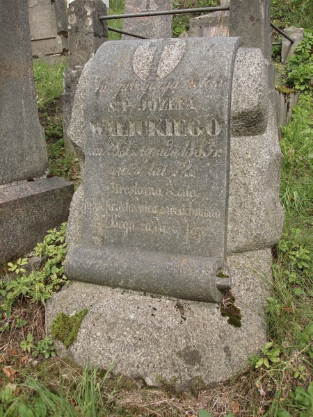 Tombstone of Jozef Walicki, Rossa cemetery in Vilnius, as of 2013